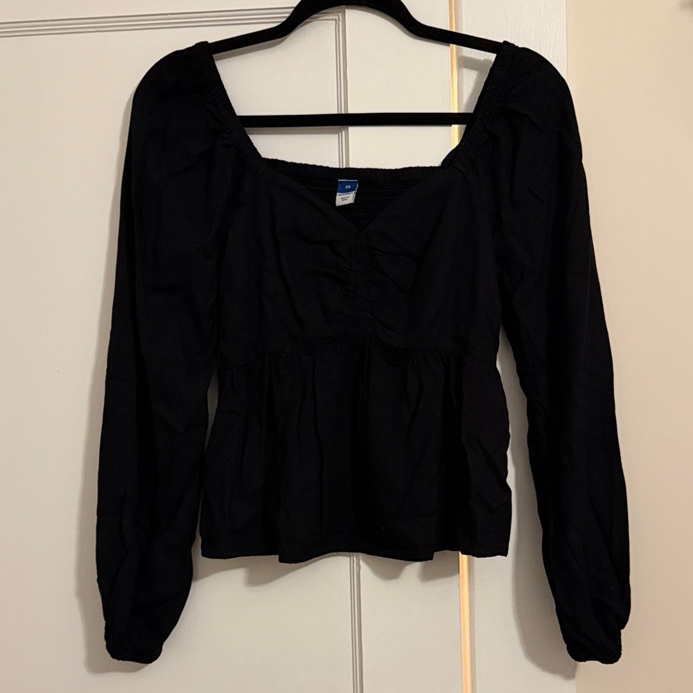 Old Navy Black Long Sleeve Blouse